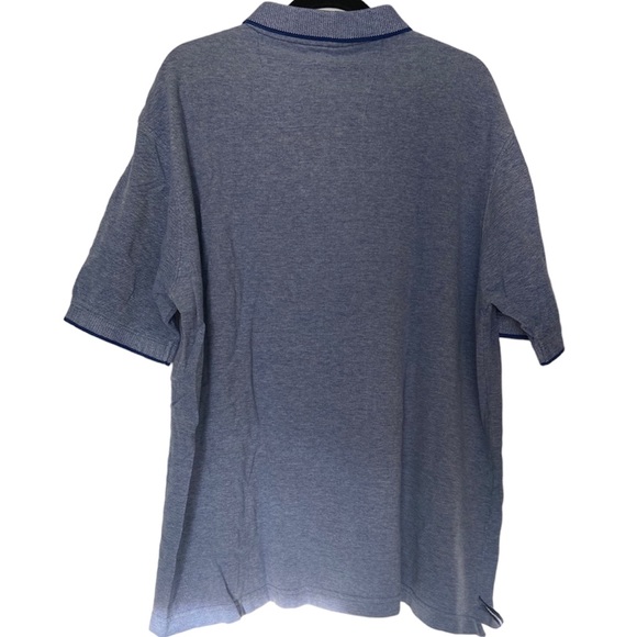 Haggar Blue and White 3 Button Collared Short Sleeved Polo Shirt - Picture 2 of 5